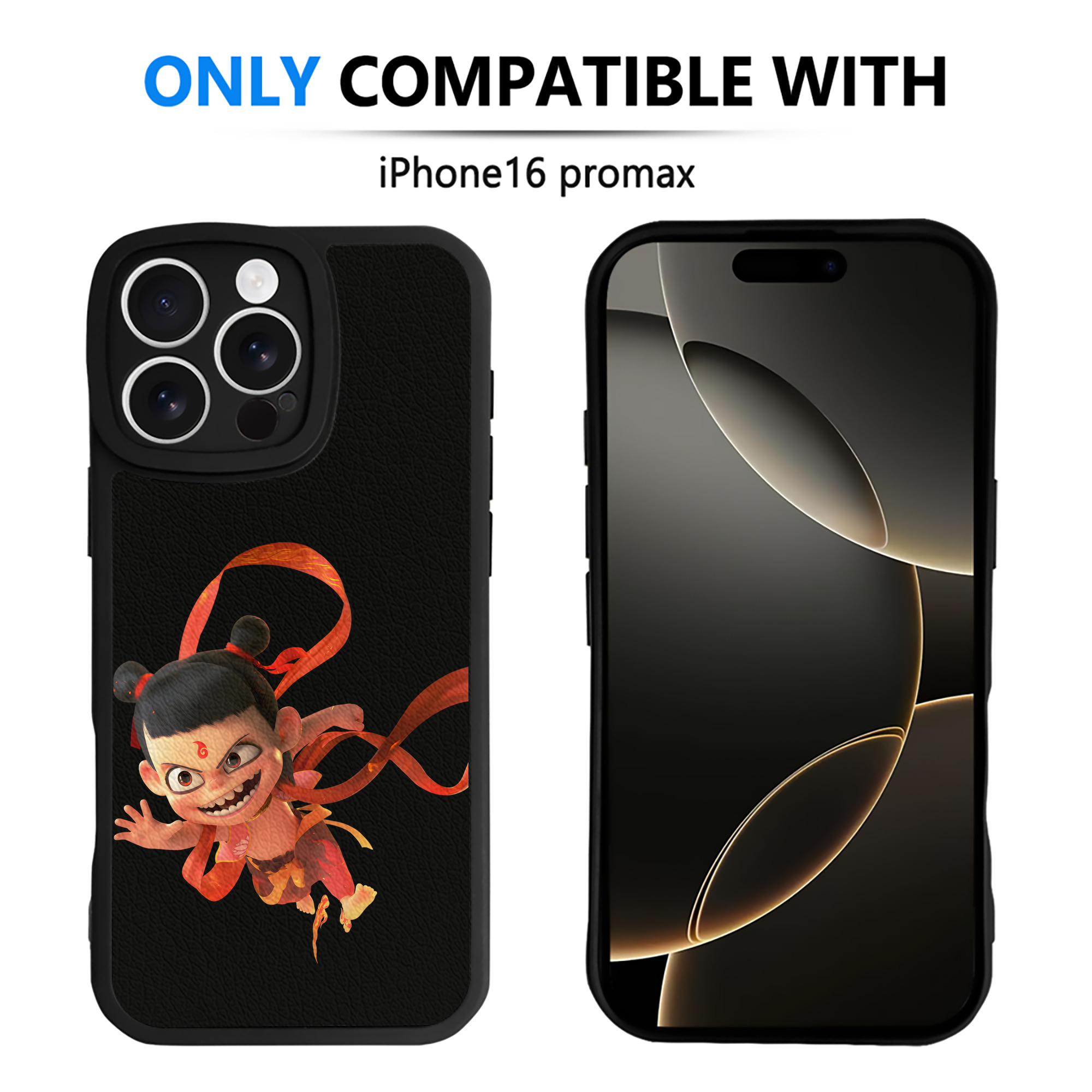 （画像用） Ne Zha 2 ナタ 魔童の大暴れ 【iPhone 16シリーズ対応】シリコンスマホケース（レザー調） 材質：シリコン